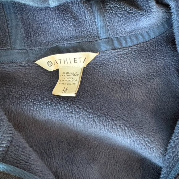 ATHLETA Cozy Karma 1/4 Zip Hoodie Enchanted Blue Sport Sweatshirt size XL - Picture 7 of 11